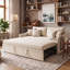 UK&EU 3-in-1 Velvet Extendable Daybed with Pop-Up Trundle, Upholstered Sofa Bed Frame, Beige & Grey, 90x190/200cm-367988572-367988573
