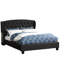 Lit très grand moderne et oriental de style oriental: tête de lit capitonnée ajustable grise pour une chambre à coucher élégante