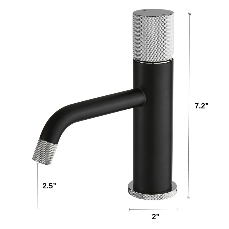 Single-Hole Bathroom Faucet, Black/Plating