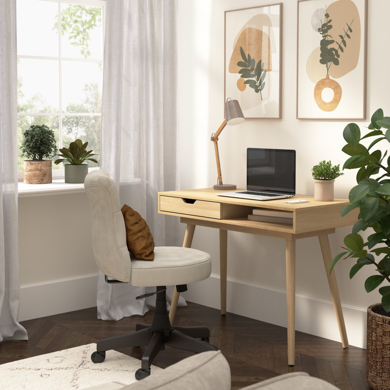 Katia Writing Desk, 30" H x 40" W x 20" D, Natural Oak