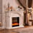 47.24"White Retro Solid Wood Electric Fireplace-118486510