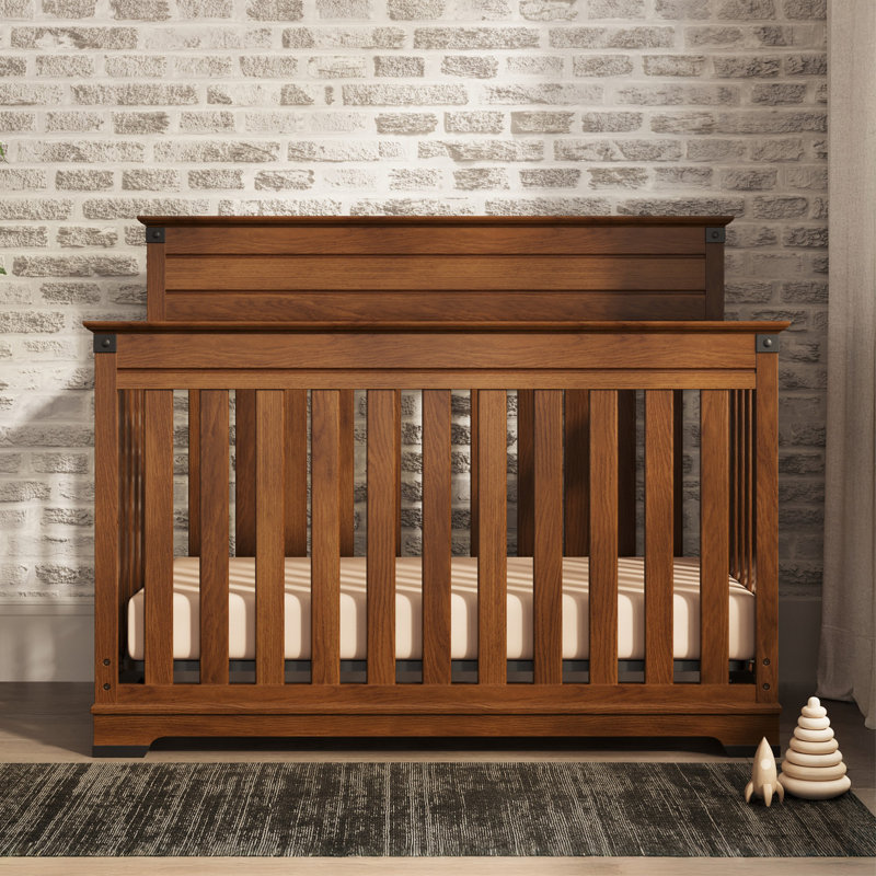 Redmond 4 -in-1 Convertible Crib, Coach Cherry