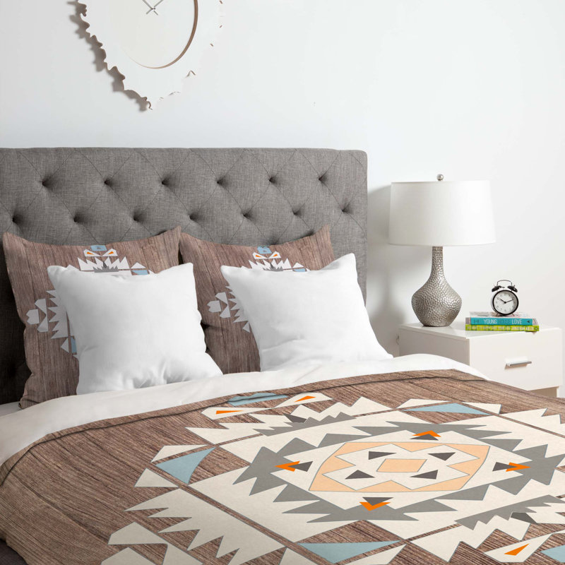 Ensemble de housse de couette crème tribal, Housse de couette pour grand lit et 2 taies décor