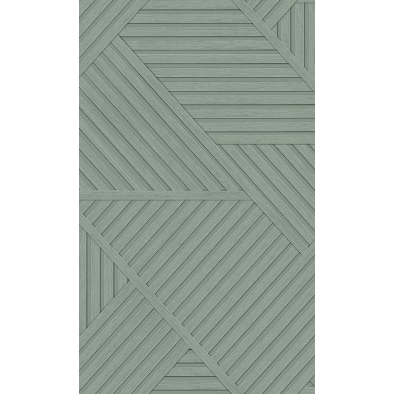Papier peint à rayures géométriques Sage, Sauge