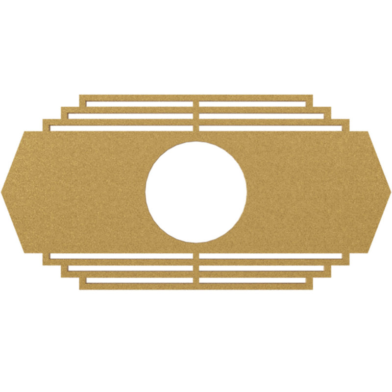 Médaillon de plafond percé en pvc de qualité architecturale Chrysler, Or, H 18 po x l 36 po x P 1 po