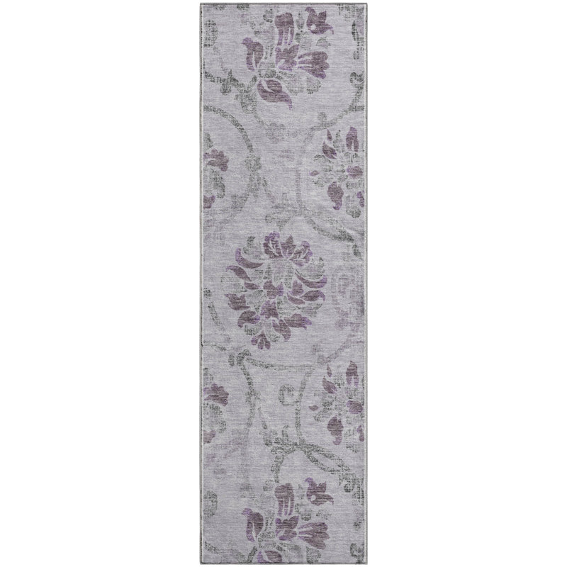 Tapis lavande Prisco lavable à la machine de qualité supérieure, Tapis de couloir 2 pi 3 po x 7 pi 6 po