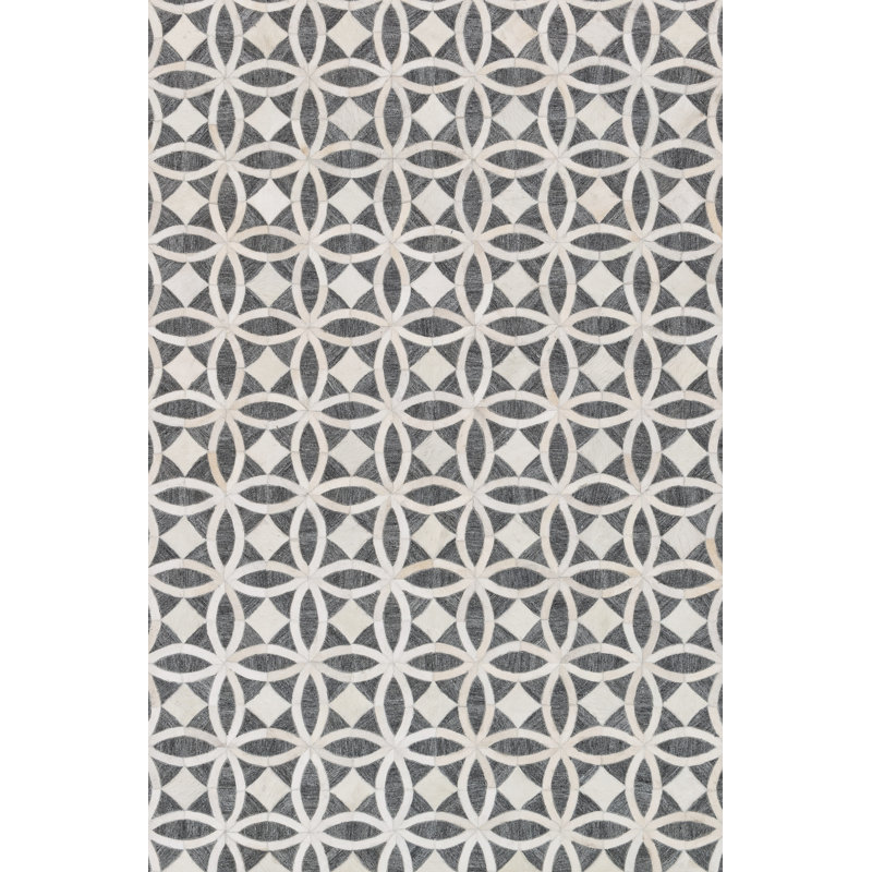 Tapis de zone en graphite à la main noué la Winnett, Rectangle 5 pi x 7 pi 6 po