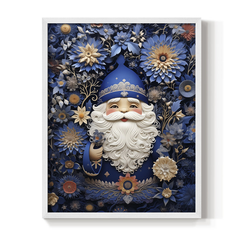 «Christmas Holiday Art» DCLIV, reproduction d'art encadrée - bois massif, H 11 po x l 9 po, Blanc