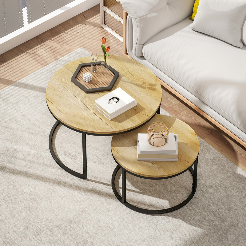 2 Piece Coffee Table Set, Natural