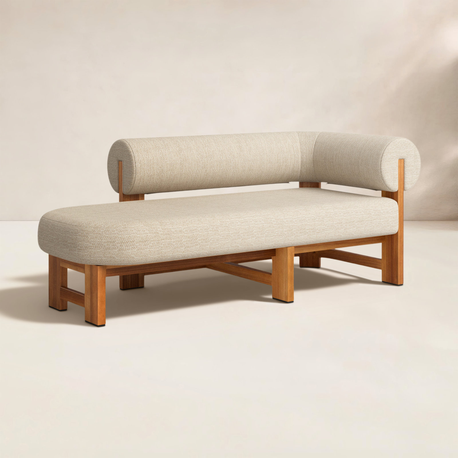 Principato 33.5'' Outdoor Teak Chaise Lounge