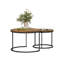 Ensemble de 2 tables basses gigognes, table basse ronde de 27,6 pouces avec finition en bois industriel avec structure en métal robuste, tables d'appoint de table de bout pour le salon, la chambre et le balcon-134284389-134284391