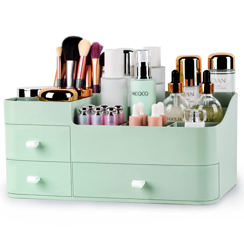 Organisateur de maquillage avec tiroirs, organisateur de parfum grande capacité, Noir