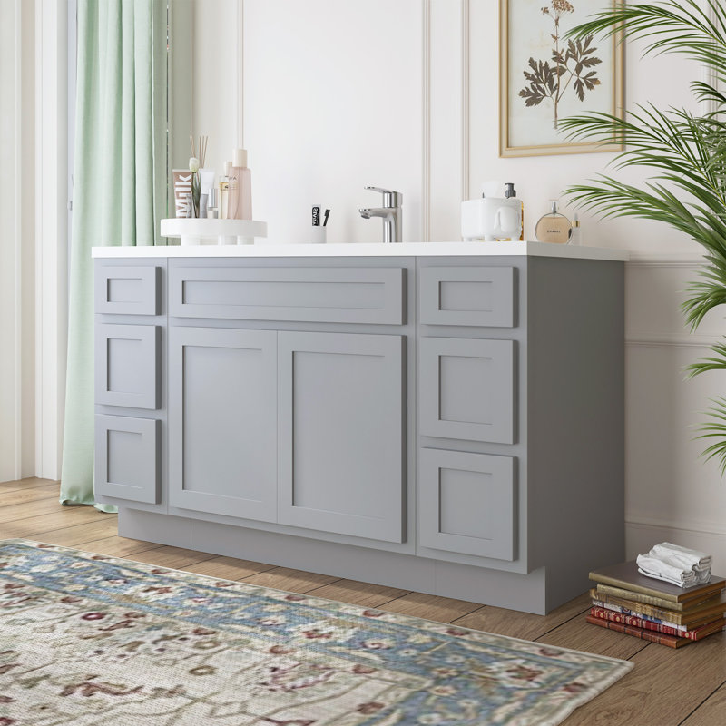 57'' Single Bathroom Vanity Base Only, Gray