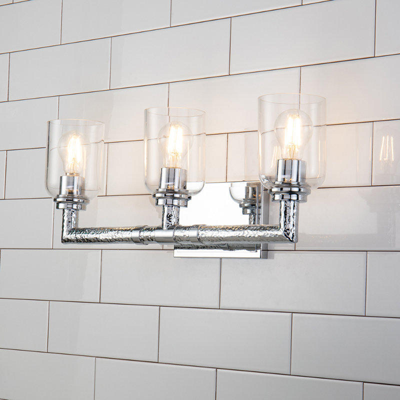 Meuble-lavabo 3 lumières Yuliya Rampart en chrome poli