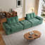 Canapé modulaire en forme de L avec repose-pieds - Canapé-lit en velours côtelé à assise profonde, conception en mousse tout nuage (sans assemblage), housses amovibles lavables-1002734733