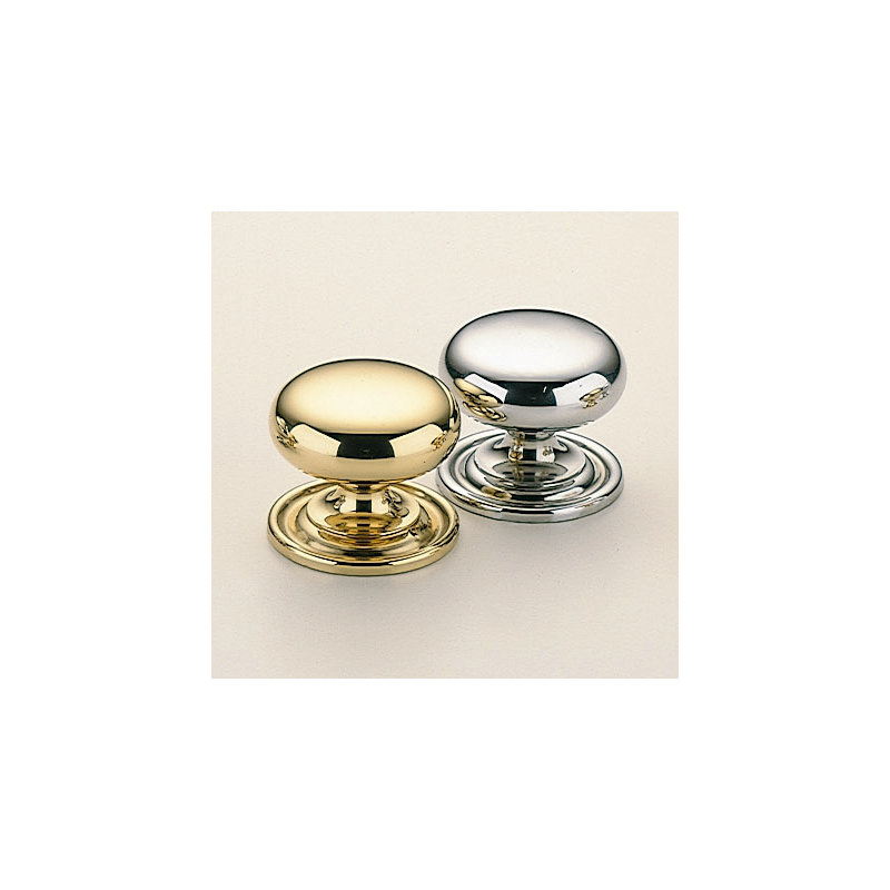 Classic & Modern Mushroom Knob, 1.19" H x 1.19" W x 1.16" D, Polished Brass