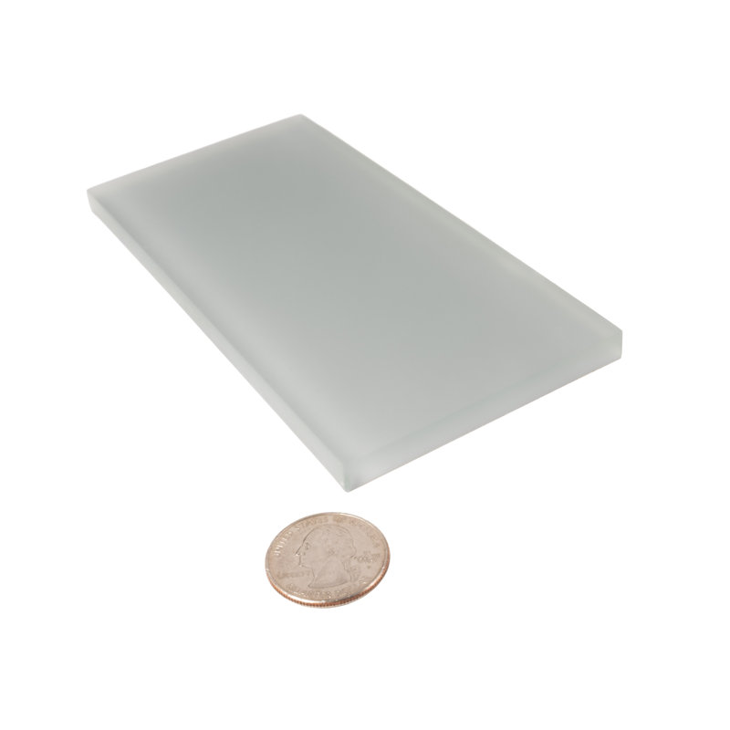 6'' x 3'' Glass Subway Wall Tile, Gray