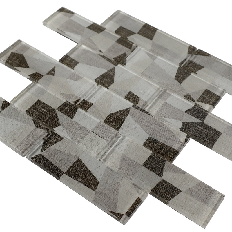 Ingrassellino Glass Brick Joint Mosaic Wall Tile, Dark Brown
