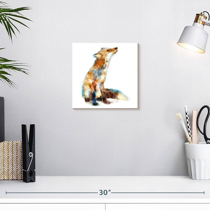 Crowle Watercolor Fox, 10" H x 10" W