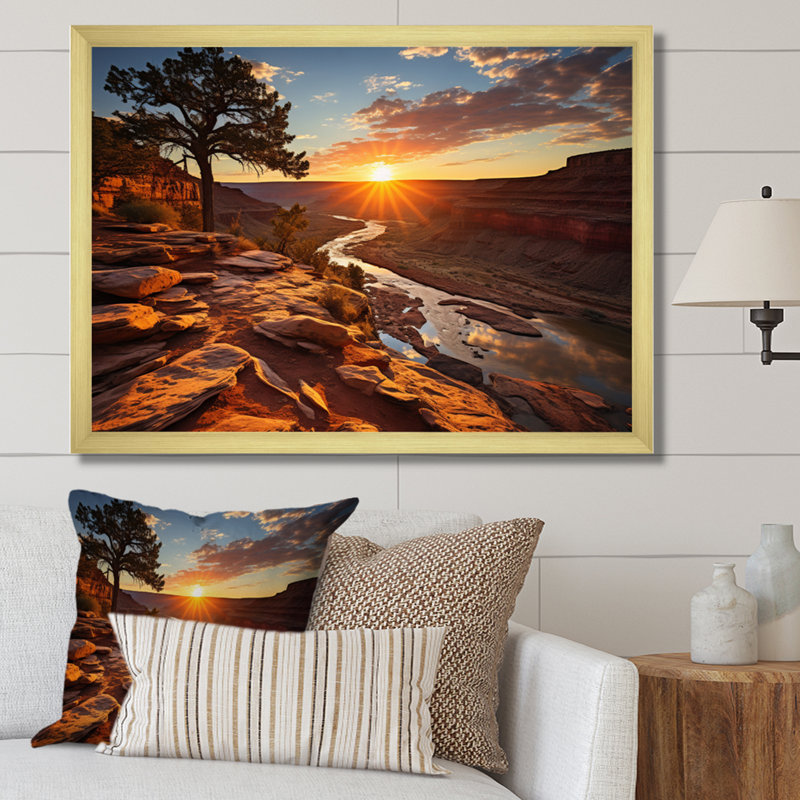 Canyon Canyon II - impression, H 24 po x l 32 po x P 1 po, Encadrement doré