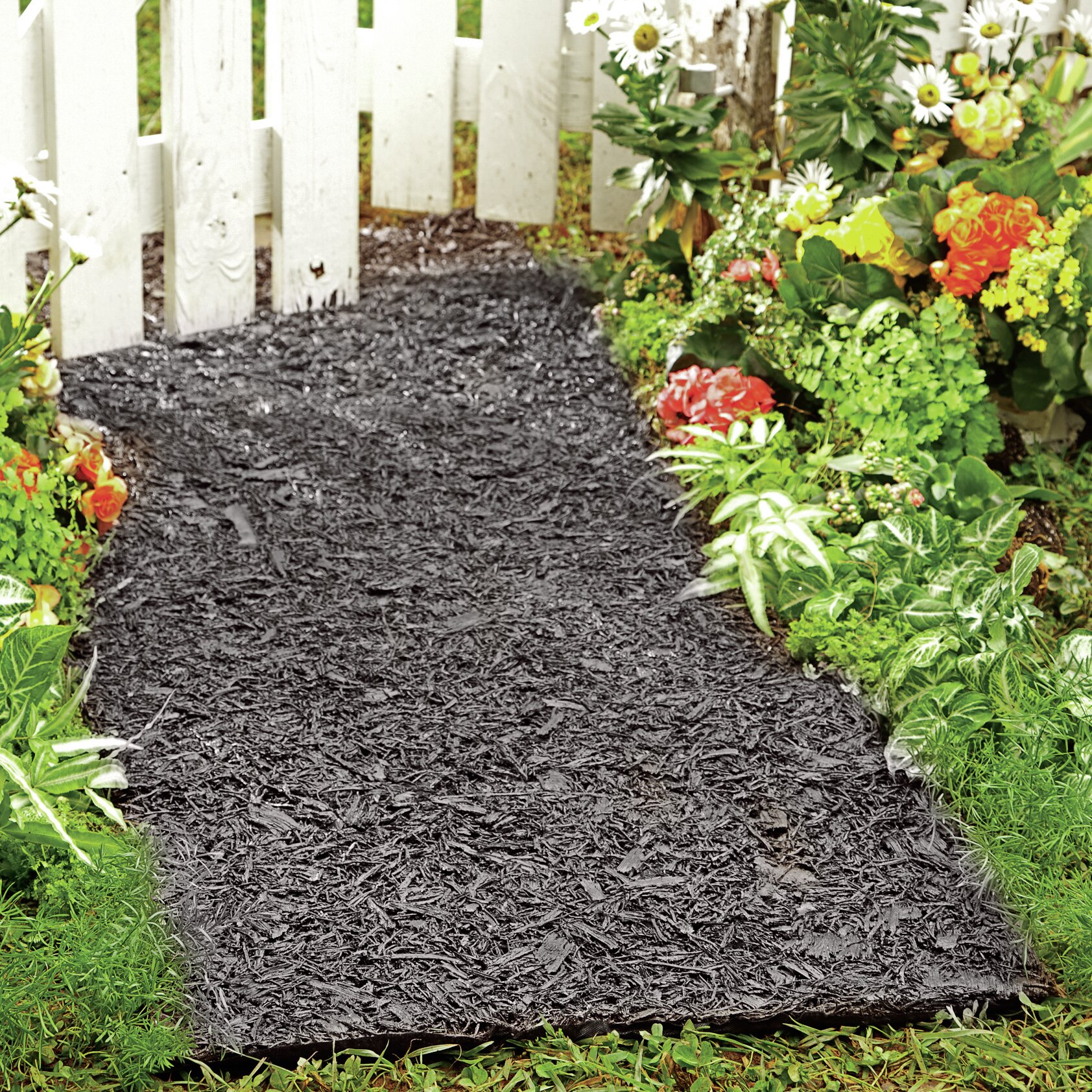 Permanent Mulch Recycled Rubber Pathway