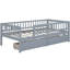 Lit de jour simple gris avec deux tiroirs - Utilisation du bois et de l'espace-304464202-304464205