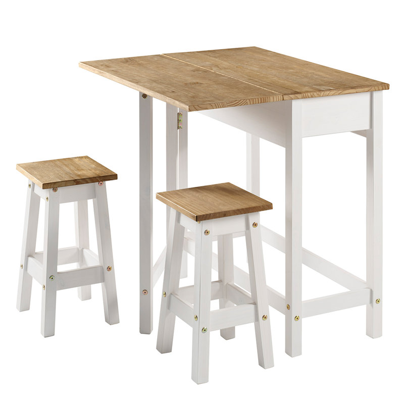 Johnryan Pine Solid Wood Solid Wood Top Four Leg Dining Set