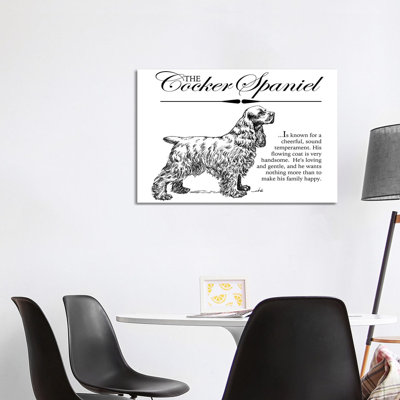 Vintage Storybook Style Cocker Spaniel by Traci Anderson - Wrapped Canvas Gallery-Wrapped Canvas Giclée