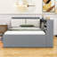 Lit plateforme en bois avec lit gigogne simple, tablettes de rangement et tête de lit-1834513656-1834513650