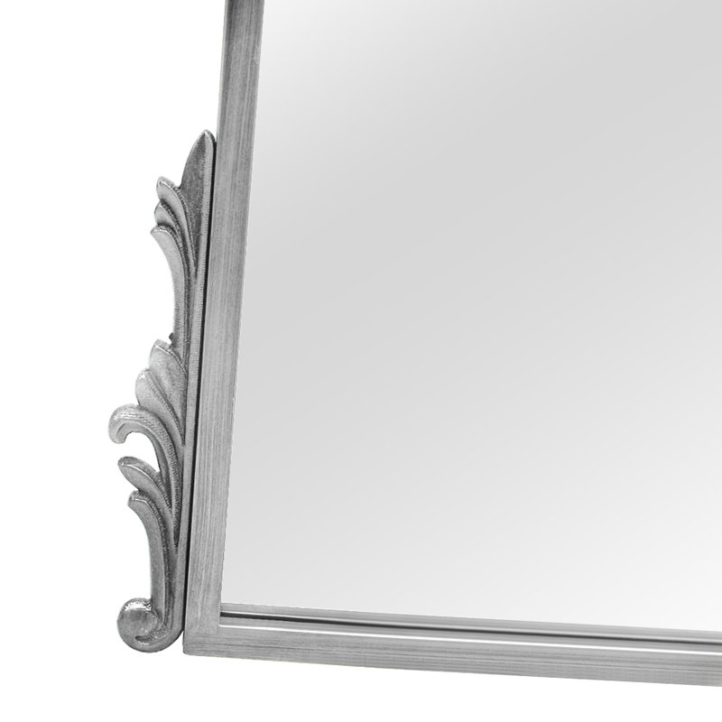 Kherington Arch Decorative Wall Mirror Vintage Mirror for Bathroom / Vanity, Silver, 32" x 24"
