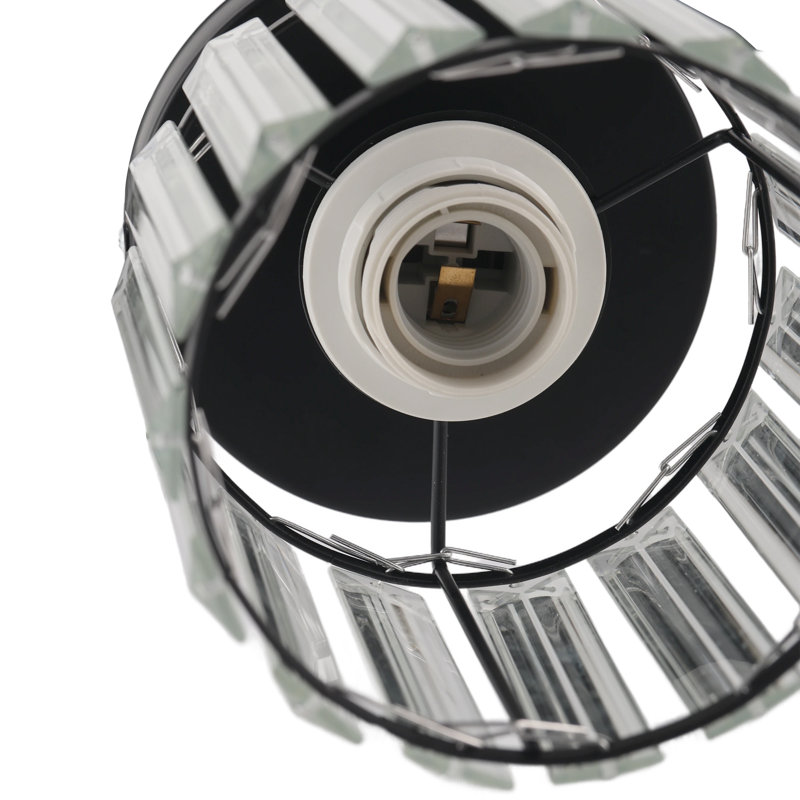 Temaraia Crystal Semi Flush Mount, Matte Black