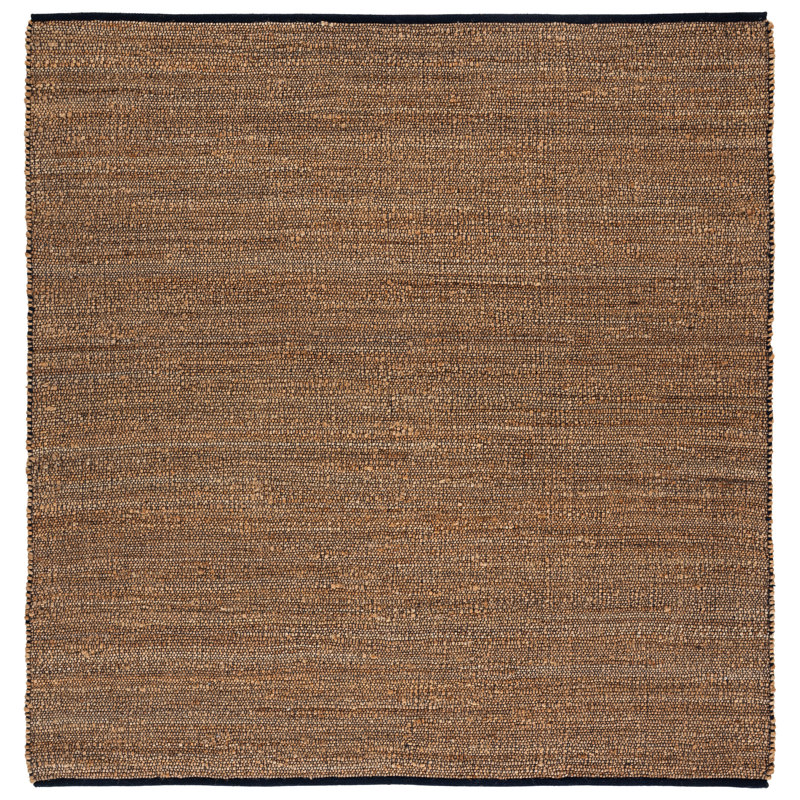 Natural Fiber 662 Flatweave 70% Jute; 30% Cotton No Pattern Rug, 6'-6" X 6'-6" Square
