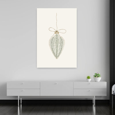 Rustic Pine Ornament Minimalist Rustic Vintage Pine Winter Wall Art Print by Donaugh Austin - Wrapped Canvas Print