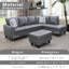 Ebern Designs 97" Vegan Leather Sectional Sofa Set With Storage Ottoman, Left Facing, Ginger-963363807-963363804-983349192