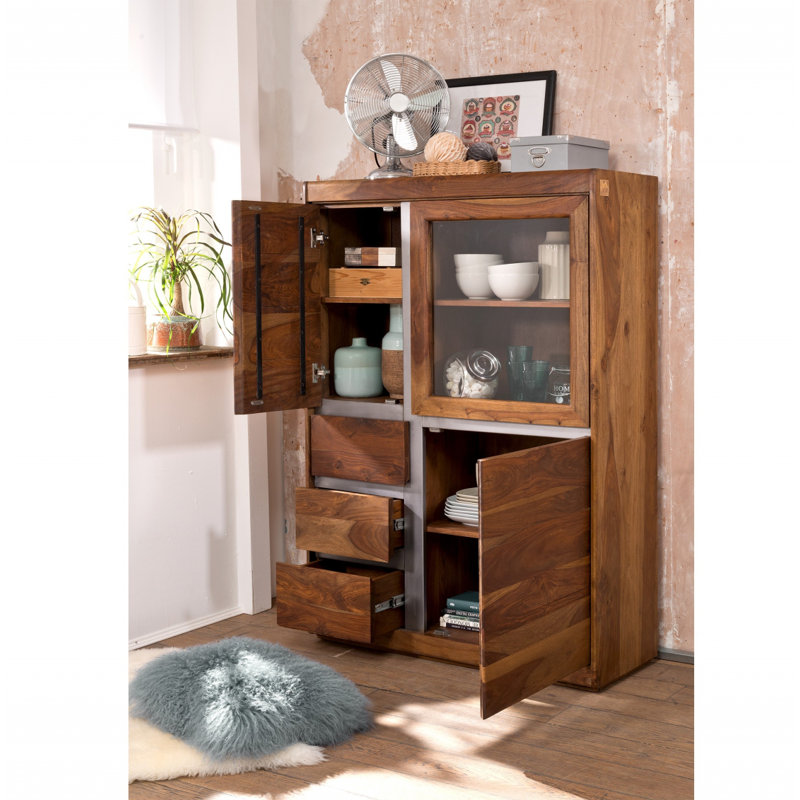 Sydney 102cm Solid Wood Sideboard, Smoked oak