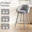 Upholstered Bar Stool with Iron Frame-1546687025-1546687030
