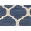 Tapis bleu / blanc Modern Dhurrie