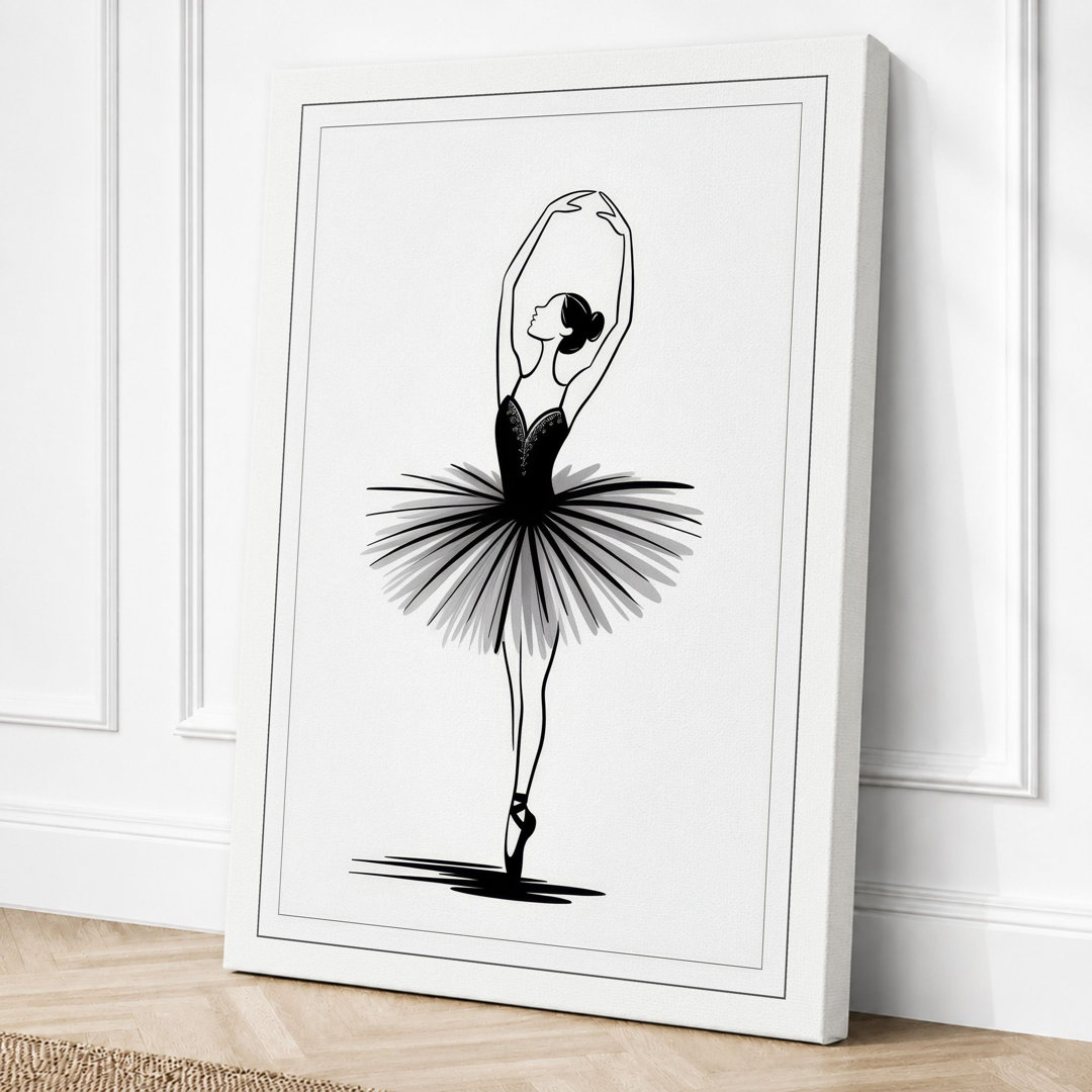 Ballet Dancer Geometric - Wrapped Canvas
