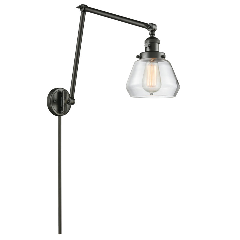 Bras pivotant à 1 lumière à intensité variable Chill, Bronze huilé, Transparent, Ampoule DEL 6 watts Vinage