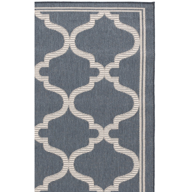 Tapis d'intérieur / extérieur à motif géométrique lavable à la machine MSR Cy, Rectangle 9 pi x 12 pi