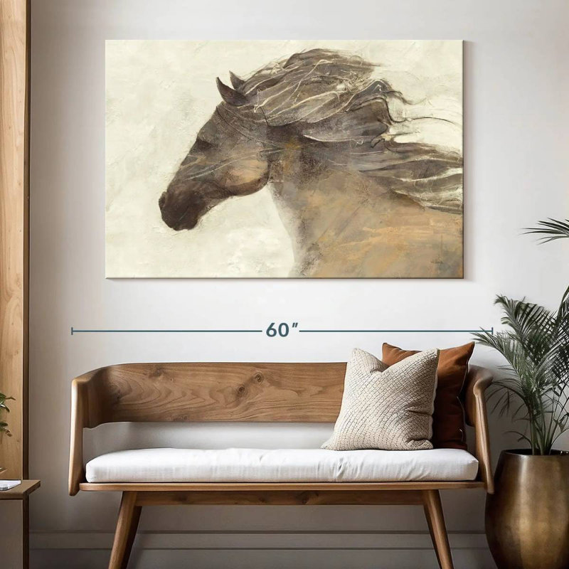 Cheval abstrait Brampt, H 34 po x l 51 po