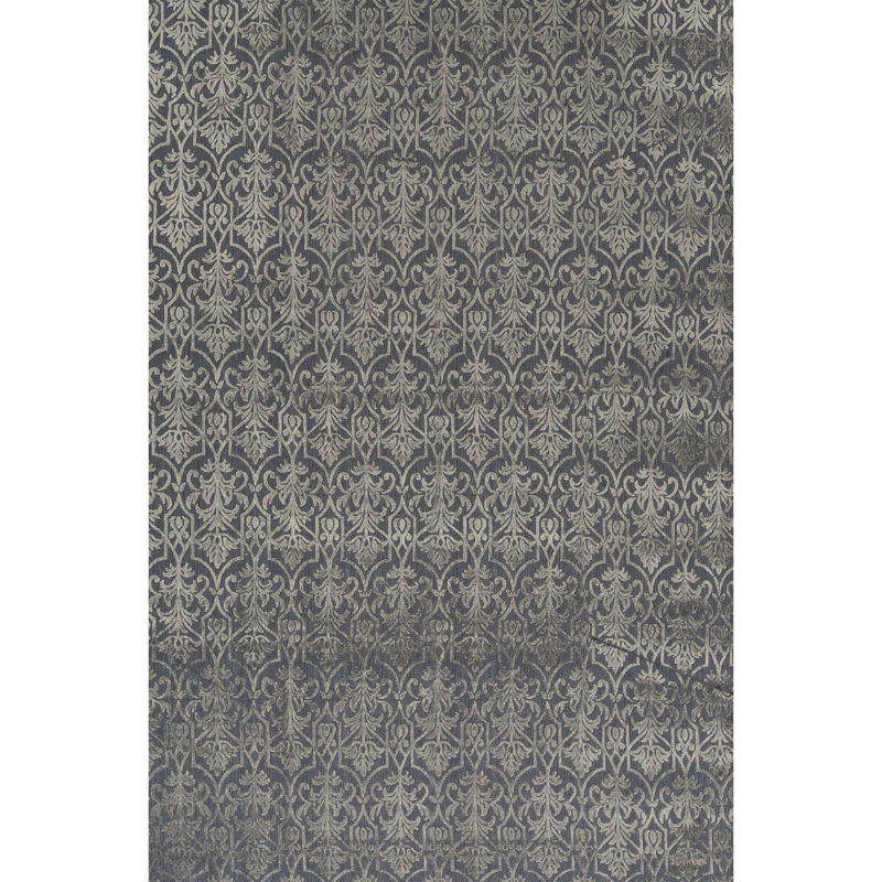 Damask Area Rug in Dark Blue