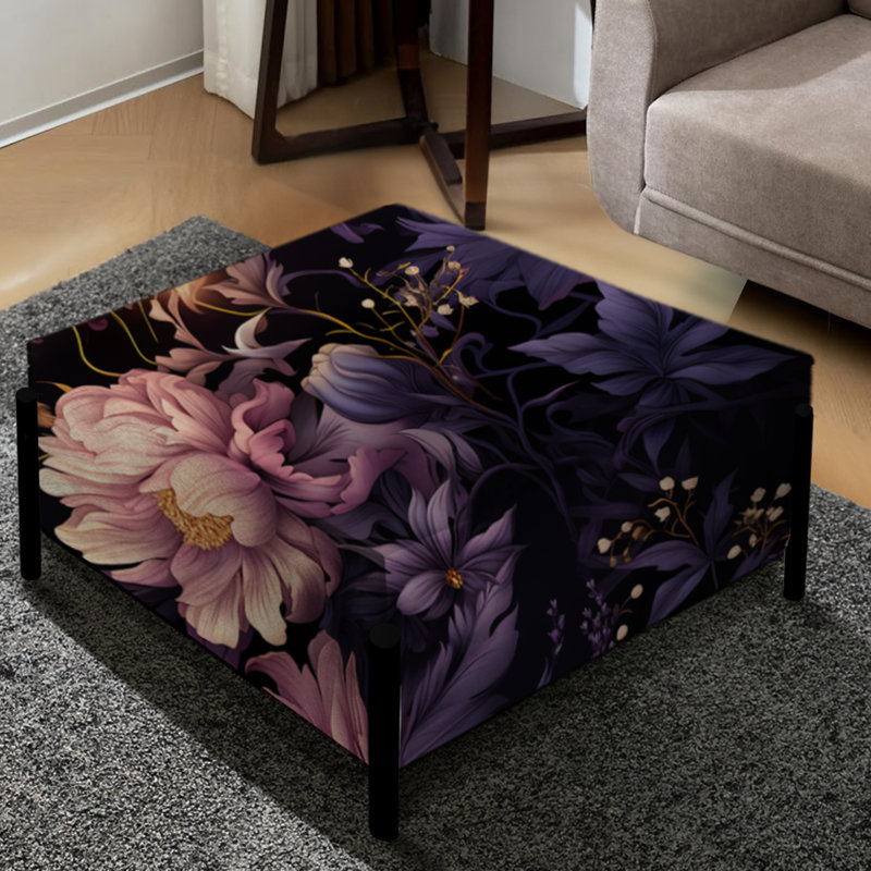 Enchanted Dusk Moody Patterns - Floral Large Square Ottoman