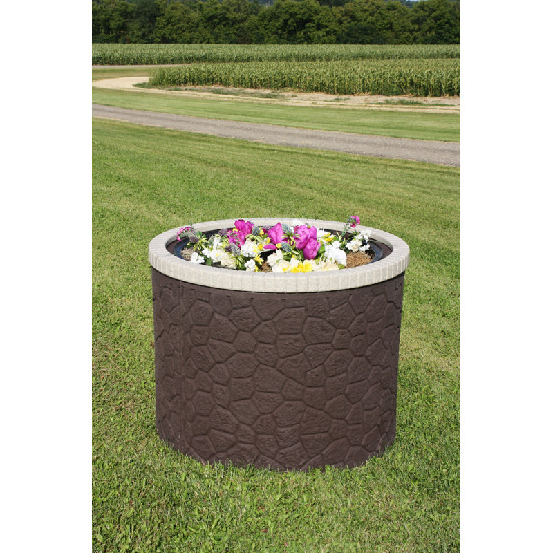 Cache-pot en plastique Karter, Brun
