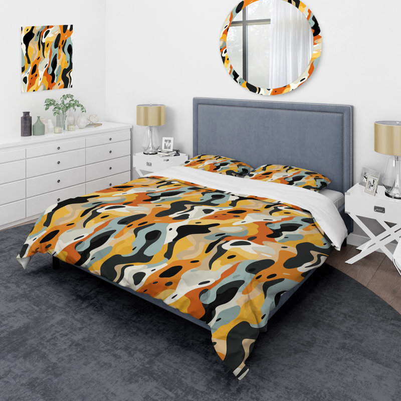 Tribal Camo Fusion I - Ensemble de housse de couette abstrait - Microfibre de polyester