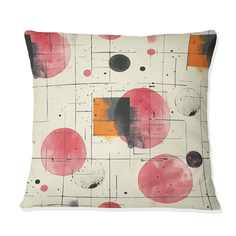 Geometric Shapes II - Coussin décoratif géométrique, H 18 po x l 18 po