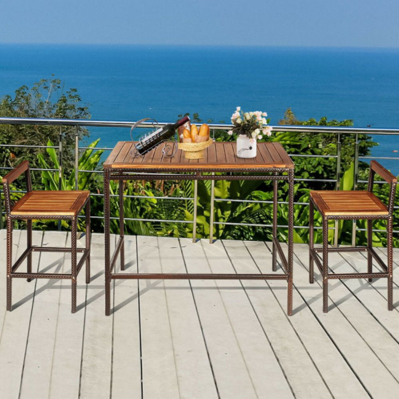 2 - Person Patio Dining Set with Rectangular Table