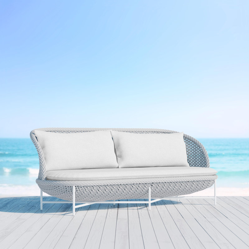 Montauk 87" Wide Outdoor Patio Sofa with Cushions