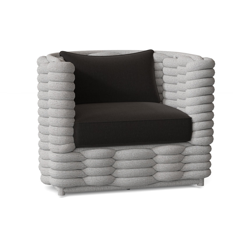 Wailea Swivel Patio Chair with Cushions, Nordic Gray, Grey Chenille 6028-021