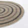 Round Boho Jute-Look Beige Black Area Rug